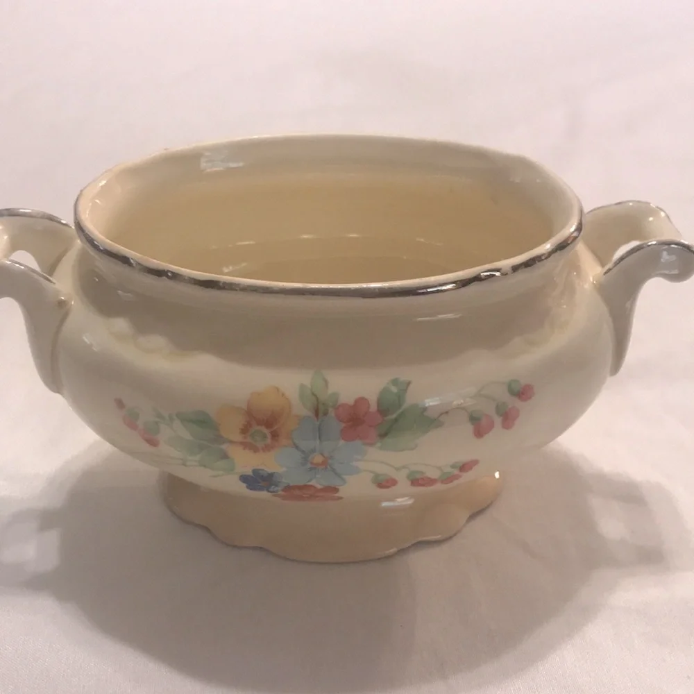 Homer Laughlin Virginia Rose Sugar and Creamer